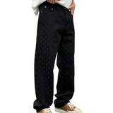 Jacquard Denim Jeans