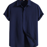 Short Sleeve Shirt Made of Cotton and Linen