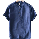 Short Sleeve Cotton and Linen Shirt