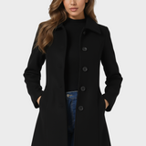 Josephine - Women's Winter Trench Coat with One Button