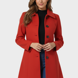 Josephine - Women's Winter Trench Coat with One Button