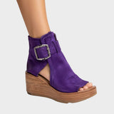 Orélisse - Modern Wedge Ankle Boots with Open Toes
