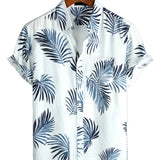 Summer Cotton Short Sleeve Shirt with Buttons and Pocket for Men, Casual, Hawaiian