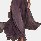 Flavia – Long Purple Dress with Cut-Out and Lace Detailing