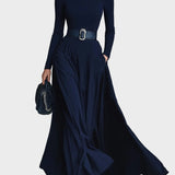 Kornelia - Maxi knitted dress with a high collar
