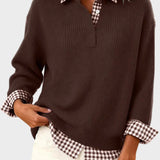 Viktoria - Colorful Sweater with Patchwork Check Pattern
