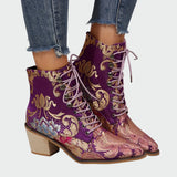 Meda - Leather Shoes with Flowers