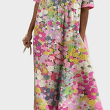 Elena - Loose and Light Midi Dress in Floral Print