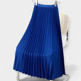 Veronika - Long Pleated Satin Skirt