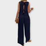 Valeria - Floral Petal Vest and Long Pants