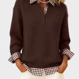Viktoria - Colorful Sweater with Patchwork Check Pattern