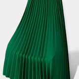Veronika - Long Pleated Satin Skirt