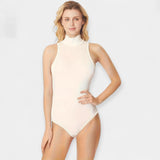 Sleeveless Jumpsuit with High Collar