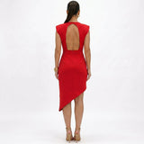 Maja - Asymmetrical Dress with Structured Shoulders