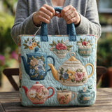 Square Floral Print Tote Bag with Padding