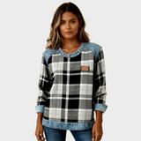 Ivy – Women's Patchwork Check Sweatshirt