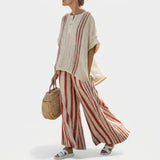 Vanessa - Elegant Set in Red Stripes