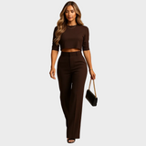 Mareen - Fitted Autumn Set with Top and Pants for Women