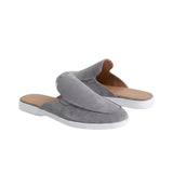 Gray Suede Yacht Mules