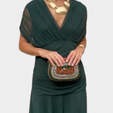Magda - Long Floral Dress with V-Neck