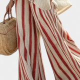 Vanessa - Elegant Set in Red Stripes