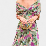 Magda - Long Floral Dress with V-Neck