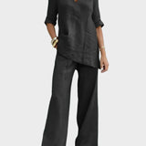 Susana - Two-Piece Set with Half-Sleeve Top and Straight Pants