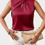 Tereza - Elegant Satin Sleeveless Blouse