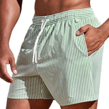 Casual Striped Swim Trunks