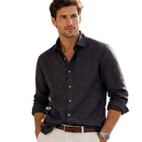 Men's Meadowfall Linen Shirt, Loose Fit, with Buttons