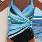 Eleanor - Elegant swimsuit with colourful print