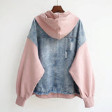 Ophelia - Two-Tone Hooded Denim Jacket