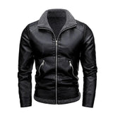 Elegant Leather Jacket with Fleece