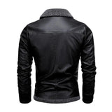 Elegant Leather Jacket with Fleece