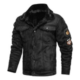Elegant Warm Leather Jacket with Fleece