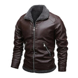Elegant Leather Jacket with Fleece