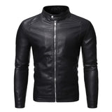 Leather Jacket with Stand-Up Collar