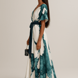 Vanessa - Long Dress Watercolour Print
