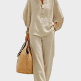 Mariel – Cotton-Linen Set with Wide Pants