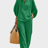 Mariel – Cotton-Linen Set with Wide Pants