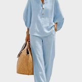 Mariel – Cotton-Linen Set with Wide Pants