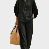 Mariel – Cotton-Linen Set with Wide Pants