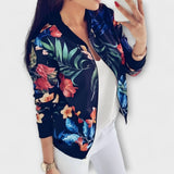 Andreia - Elegant bomber jacket with floral pattern