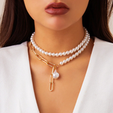 Vintage Pearl Necklace in Multi-Layered Design