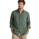 Men's Meadowfall Linen Shirt, Loose Fit, with Buttons