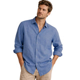 Men's Meadowfall Linen Shirt, Loose Fit, with Buttons