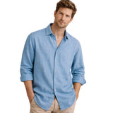 Men's Meadowfall Linen Shirt, Loose Fit, with Buttons