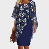 Amalie - Elegant dress set with a floral chiffon top