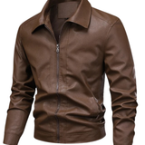 Elegant Windproof Leather Jacket