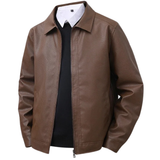Elegant Leather Bomber Jacket